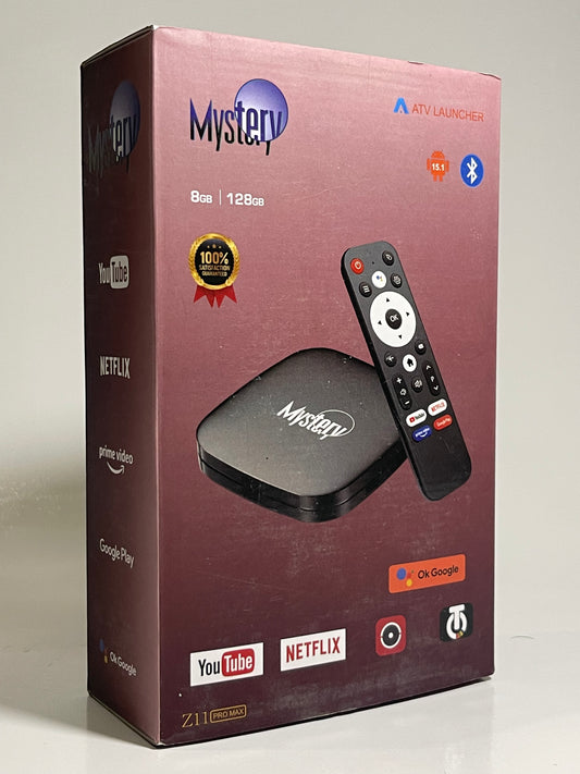 Mystery Z11 Android TV Box | 8GB RAM, 128GB Storage | Voice Remote